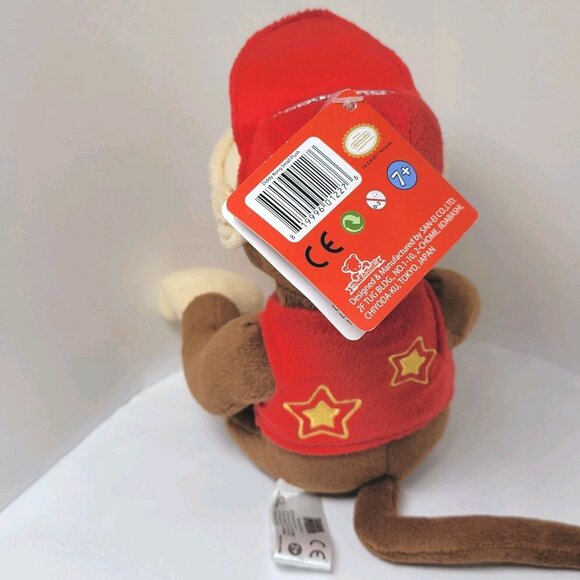 New Diddy Kong SUPER MARIO BROS. 7 inch Sit Plush Official San-Ei 1587 Plushie - Picture 3 of 15